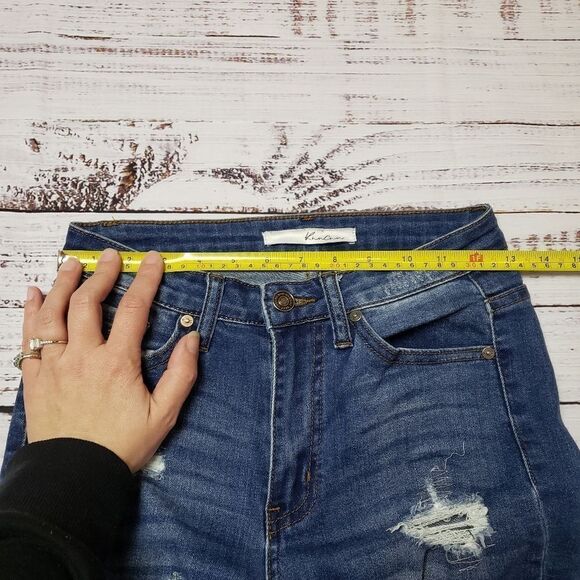 Kancan Kan Can Women's High Rise Destroyed Skinny Distressed Jeans - Size 25 - Picture 5 of 13